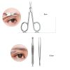 10 In 1 Eyebrow Tool Kit Tweezers Trimmer Scissors Razor Eyelash Curler Set