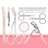 10 In 1 Eyebrow Tool Kit Tweezers Trimmer Scissors Razor Eyelash Curler Set