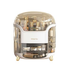 Makeup Organizer, 3 Layers Large Capacity Cosmetic Storage (Color: White)