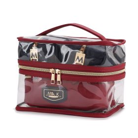 MKF Collection Emma Cosmetic 4 Pc Set by Mia K (Color: Navy-Red)