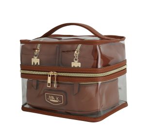 MKF Collection Emma Cosmetic 4 Pc Set by Mia K (Color: Cognac)