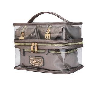 MKF Collection Emma Cosmetic 4 Pc Set by Mia K (Color: Pewter)