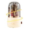 360Â° Rotating Makeup Brush Holder with Lid Makeup Organizer for Vanity Dustproof Makeup Brush Container with 7 Compartments
